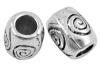 Lot de 25 perles petit tonneau a spirales couleur argent tibetain-7mm